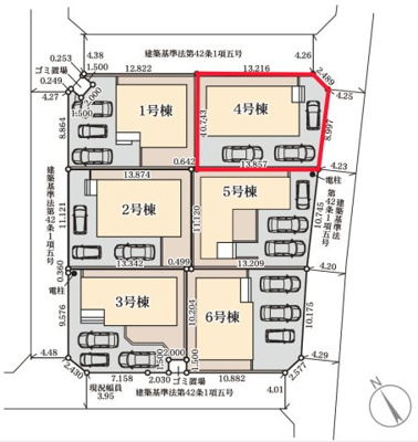【区画図】 | Livele Garden.S　森合第4　4号棟 | 駐車スペース3台可