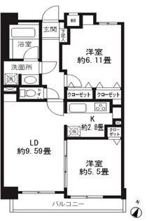 レジディア三軒茶屋Ⅱの間取り