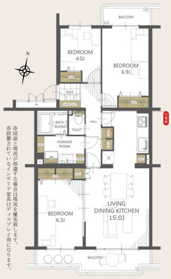 【間取り】 | 東鷲宮ニュータウン公園通り３－６号棟 | 現況と異なる場合は現況優先とさせていただきます