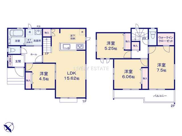 草加市原町2丁目 新築分譲住宅の間取り