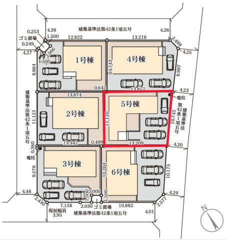 【区画図】 | Livele Garden.S　森合第4　5号棟 | 駐車スペース3台可