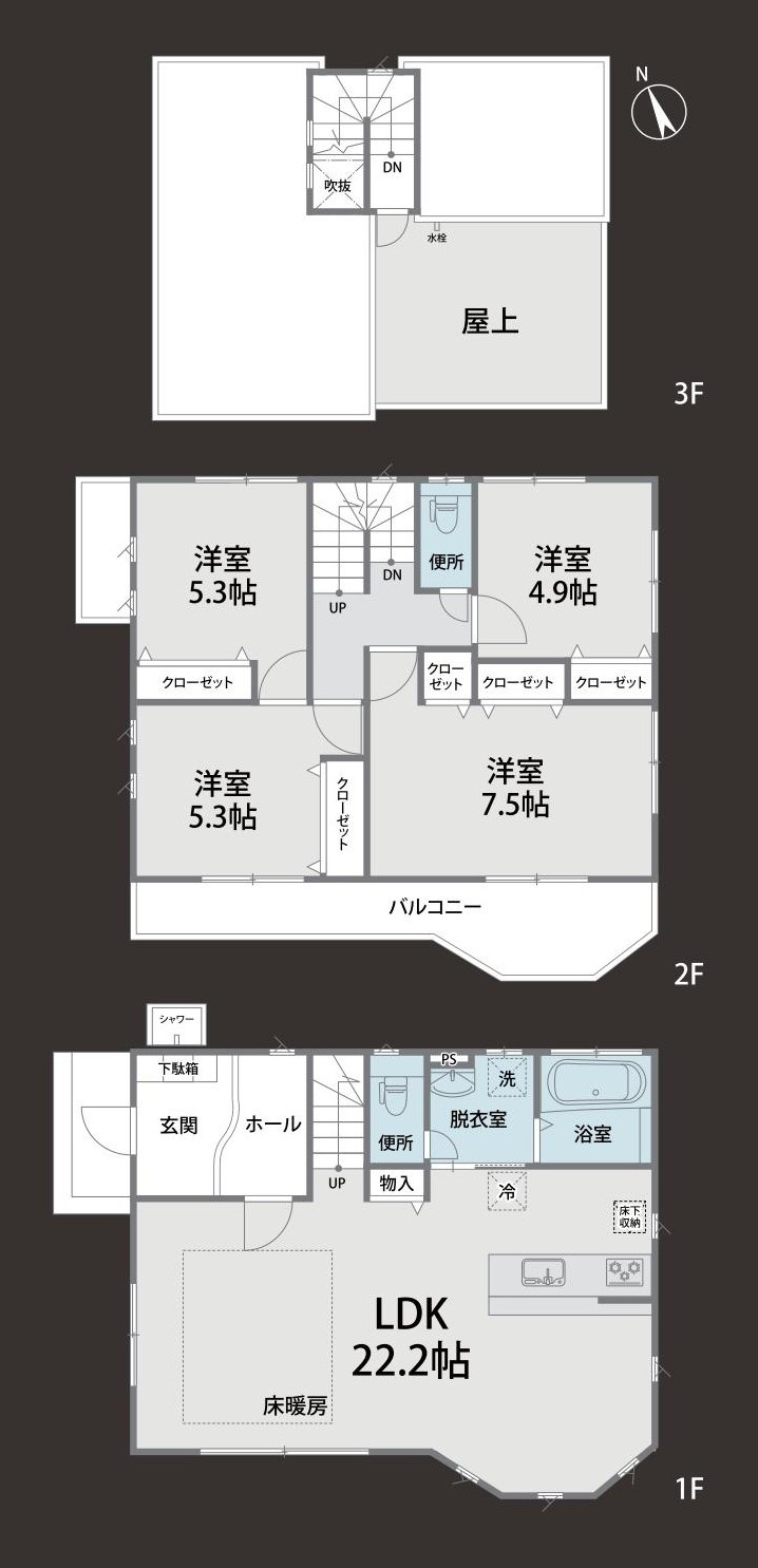 海まで10分！閑静な住宅街の4LDKの間取り|導線を考えられた間取り