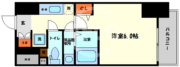 エステムコート心斎橋centralの間取り|エステムコート心斎橋central　間取り
