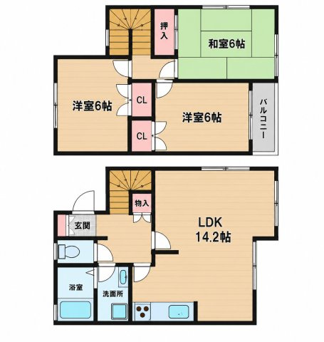 タウンハウス筑紫の間取り