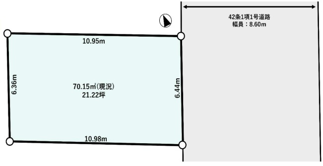 東新町2丁目売地の土地図
