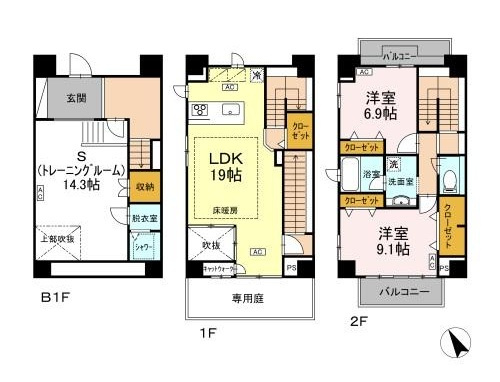 【間取り】 | 密柑山レジデンス【名古屋市賃貸・メゾネット】