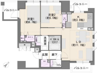 THEパームス高田馬場四丁目の間取り