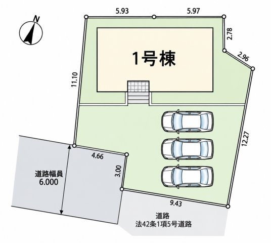 仲介手数料無料　上尾市平塚2547-12　新築戸建　全１棟の区画図
