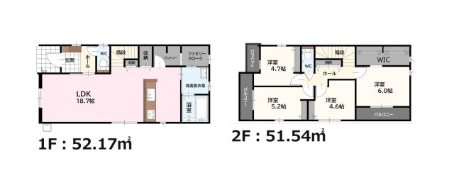 福津市若木台1丁目第3-2棟（2号棟）の間取り