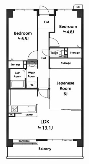 【間取り】 | ユニライフ宇治六番館 | 専有面積67.77㎡
