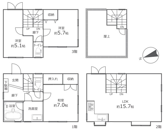 冬木中古戸建の間取り
