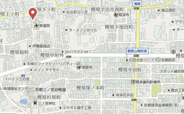 京都市西京区樫原下ノ町　新築戸建の地図