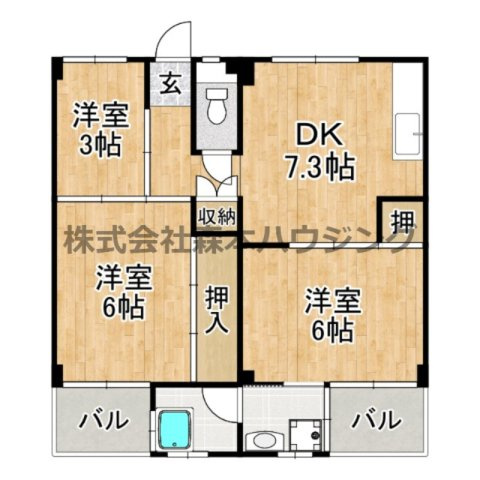 【間取り】 | 　ビレッジハウス私部3号棟
