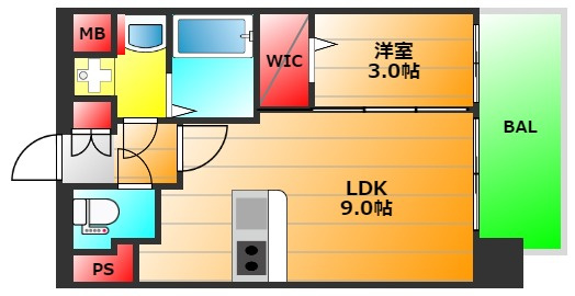 レオンコンフォート難波南Ⅱの間取り|現状有姿