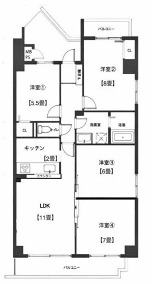 【間取り】 | 朝日プラザ嵐山 | 専有面積84.40㎡