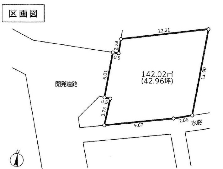 寺田町１区画～建築条件付売地～の区画図