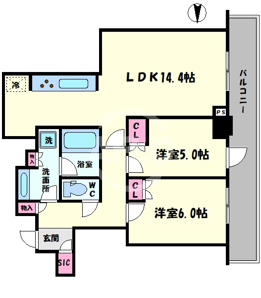 プレミストタワー大阪新町ローレルコート　堀江小学校区の間取り|プレミストタワー大阪新町ローレルコート　間取り