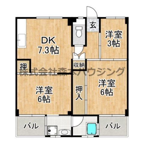 【間取り】 | 　ビレッジハウス私部4号棟