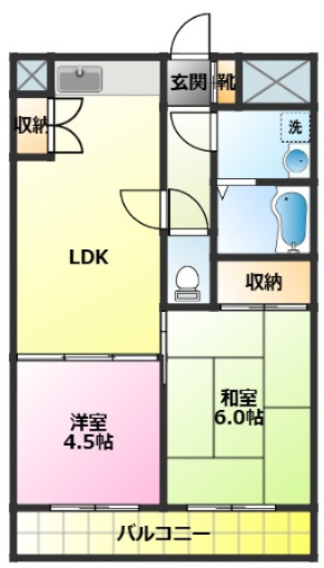 プレシアスムラタの間取り|エレベーター完備♪
バルコニー全面は開けておりますので陽当たりも良いお部屋です♪