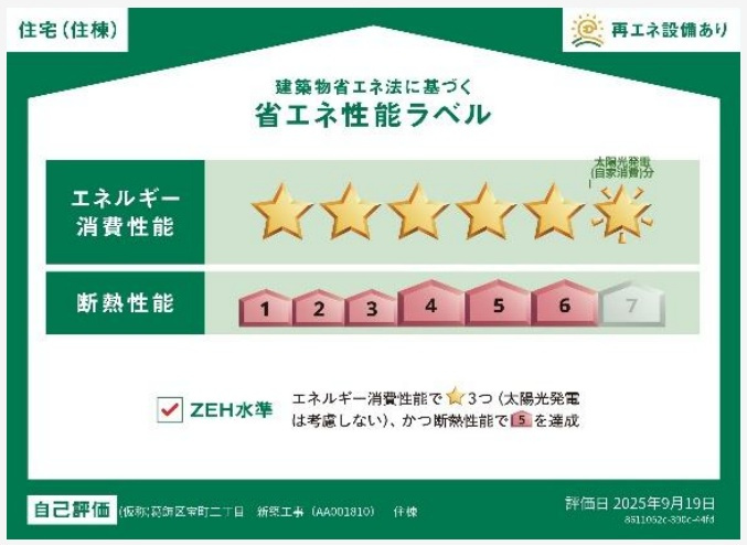R-Residence南千束の省エネ性能ラベル