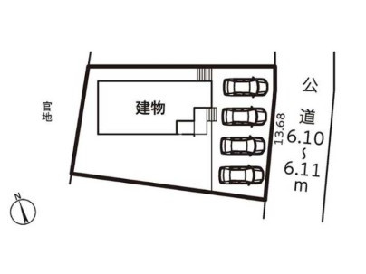 【同施工物件ご案内可能】知多市南粕谷3丁目　全1棟の区画図|全体区画数｜全1棟
◆駐車4台可能！(但し、車種による)
◎まずは、お気軽にお問い合わせください。現地を案内しながら周辺環境も見て頂けます。