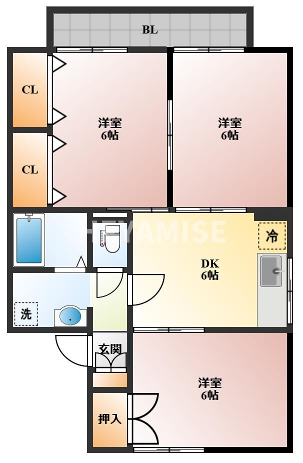 セジュール鬼橋C棟の間取り