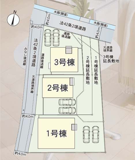 【区画図】 | クレイドルガーデン倉敷市玉島阿賀崎第12 (全3棟)