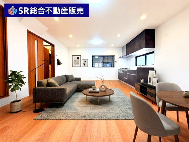 水走1丁目中古戸建の居間・リビング|2F　16.5帖。ご家族と毎日顔を合わせられる造りでゆったりとお過ごしいただける空間です！（インテリアはAIイメージ）