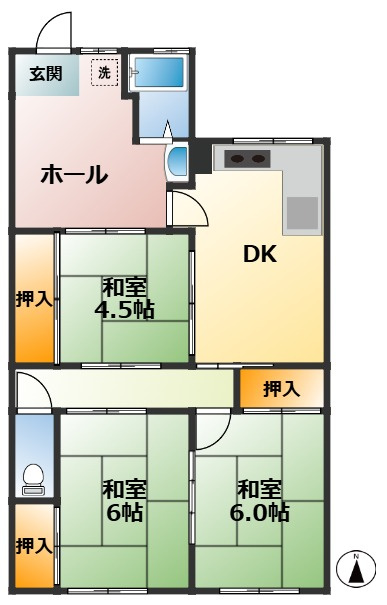 桃山台3丁目連棟の間取り