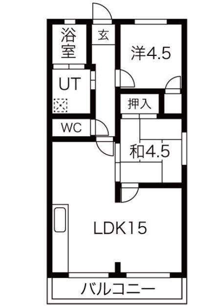 リバーサイドハイツの間取り|和室→洋室変更済☆神戸市垂水区　リバーサイドハイツ☆