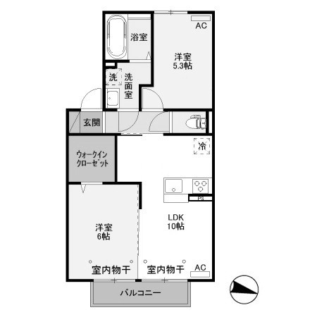【間取り】 | グランテラス宮子 B