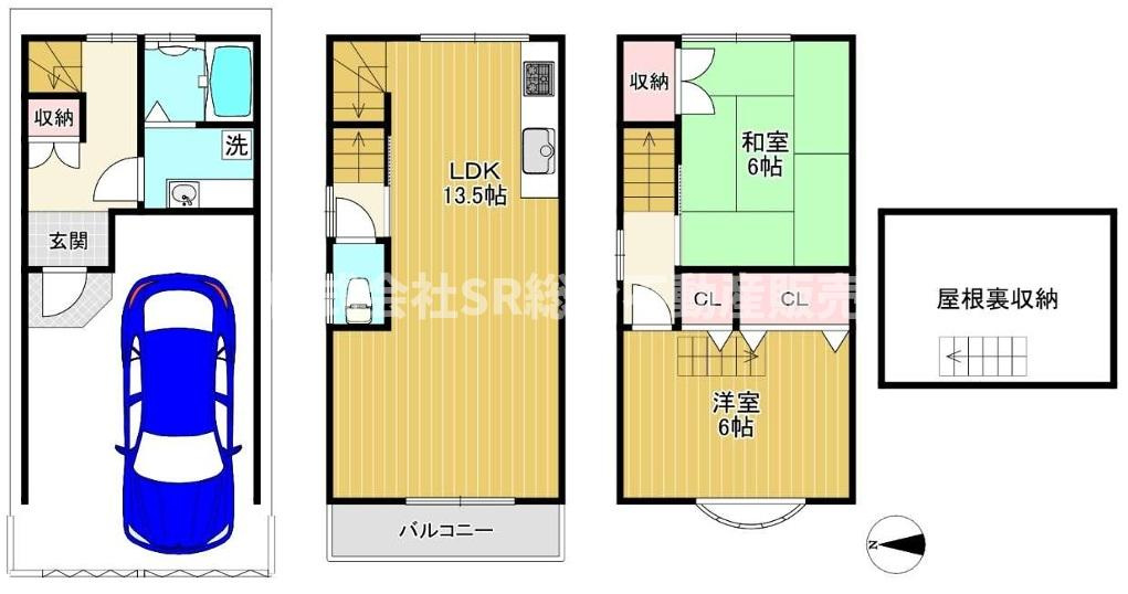 川田1丁目中古戸建の間取り|全居室6帖以上のゆったりめ設計で家族の時間・個々の時間を大事に過ごせる造りです♪