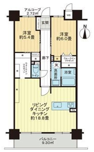 アルファスマート野田の間取り