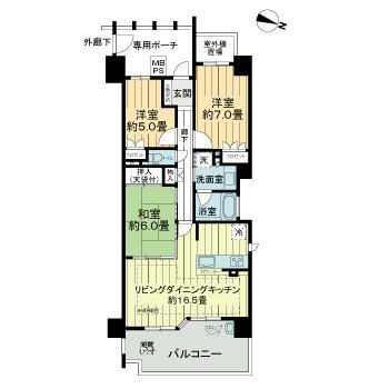ライオンズ新神戸山の手レジデンスの間取り