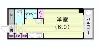 芦屋市宮塚町の賃貸マンションの間取り