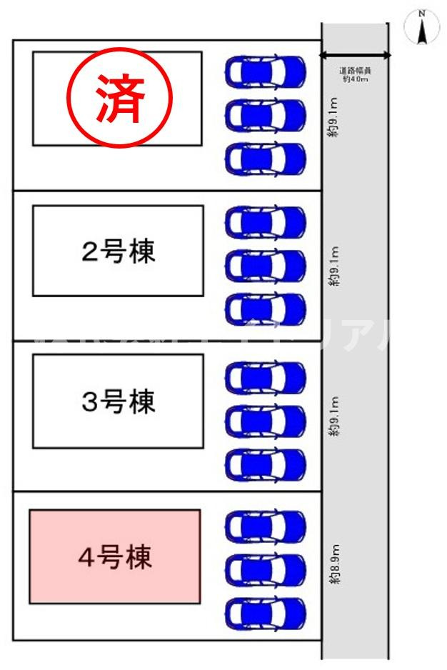 可児市下恵土　第9　新築戸建　全4棟の区画図