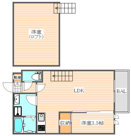 アンピオ吉塚3番館の間取り|使いやすい間取りです。