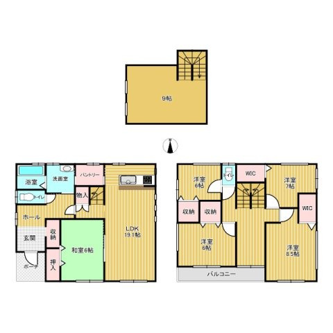 鹿嶋市高天原中古戸建の間取り