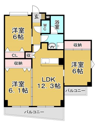 【間取り】 | レジェンダ泉中央