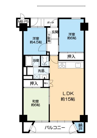 桃山台グランドマンションD弐棟の間取り