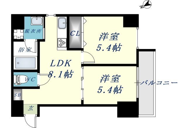 グランガーデン足代新町の間取り