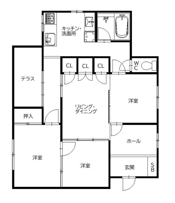 那珂1丁目戸建ての間取り