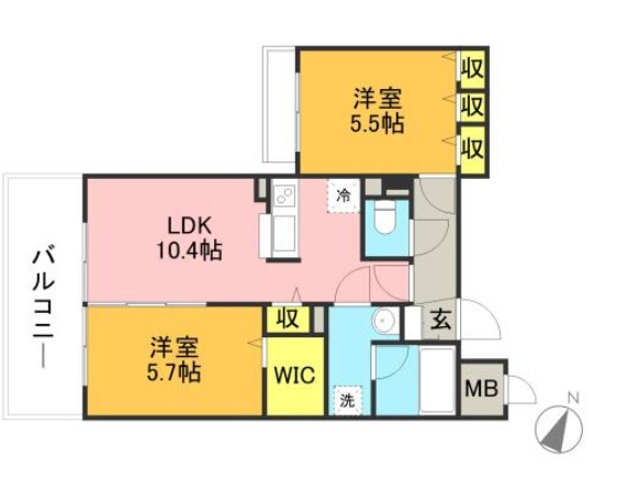 キルンズ博多駅南の間取り|使いやすい間取りです。