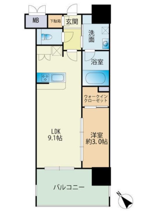 サニークレスト東比恵2の間取り|使いやすい間取りです。
