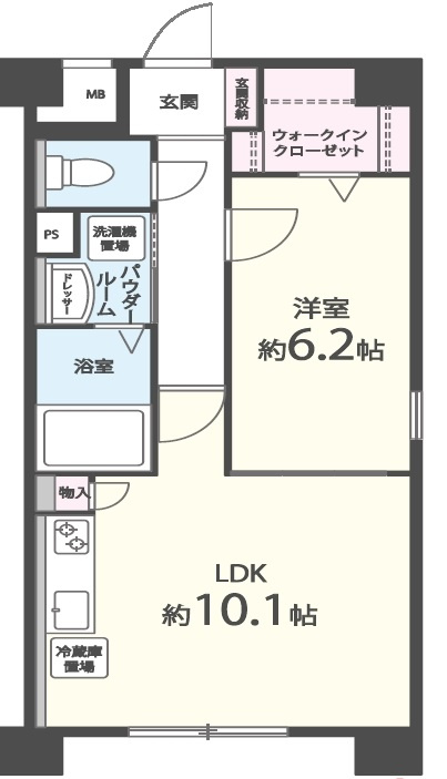 MRレジデンス博多の間取り|使いやすい間取りです。