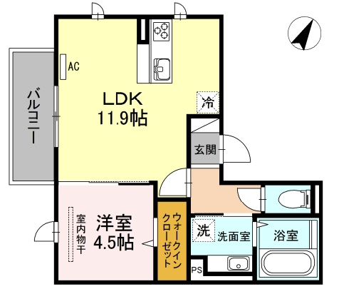 D-room博多駅南2番館(ディールーム博多駅南2番館)の間取り|使いやすい間取りです。