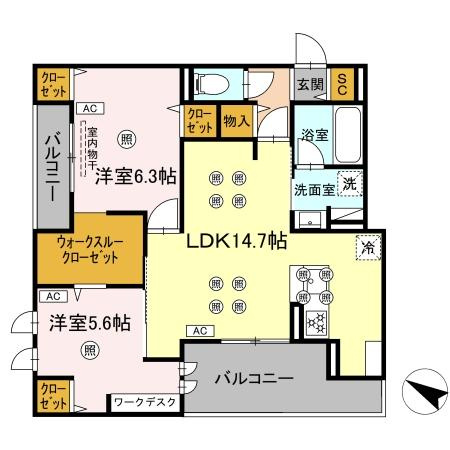 GrandValley博多の間取り|使いやすい間取りです。