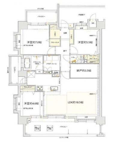 アクタス博多グランミライの間取り|使いやすい間取りです。