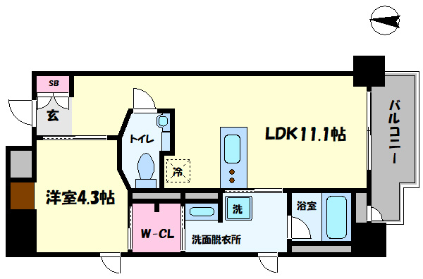 Bee-parQ扇町の間取り|Bee-parQ扇町　開放感のある間取り