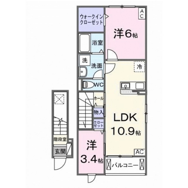 クレーシェルⅡの間取り
